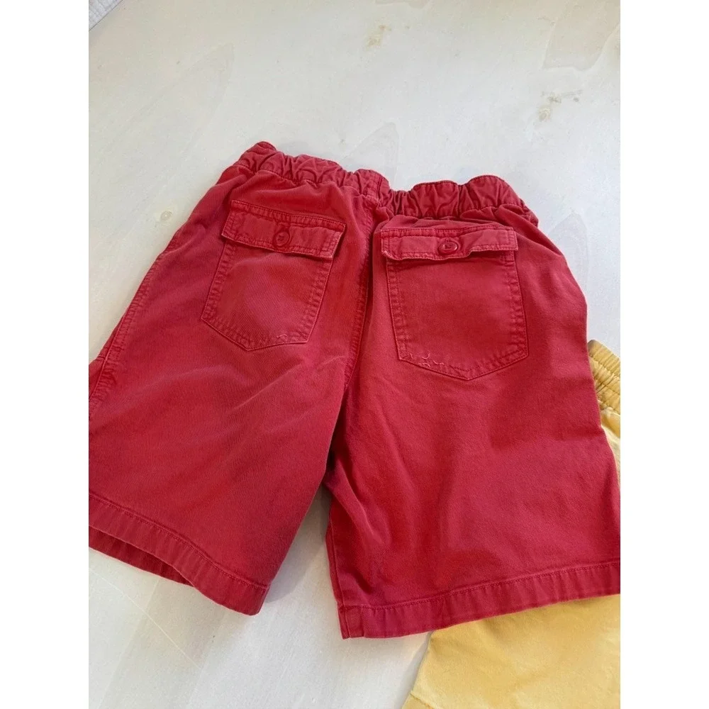 2 Polo Ralph Lauren Boys Chino Shorts Size 10 Yellow Red Solid Zip Flat Front
